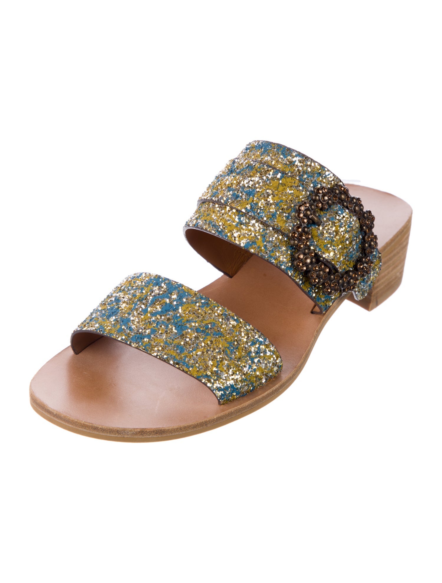 See by Chloé Glitter Crystal Embellishments Slides